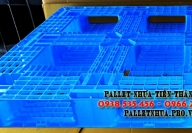 Pallet Nhựa 1100x1100x120mm màu xanh nhạt - Pallet Tiến Thành Vina - Công Ty TNHH Một Thành Viên Pallet Nhựa - Gỗ Tiến Thành Vina